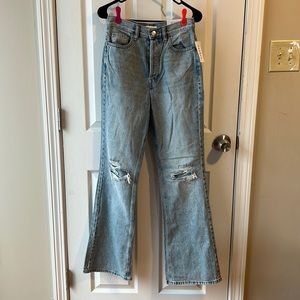 High water flare jeans